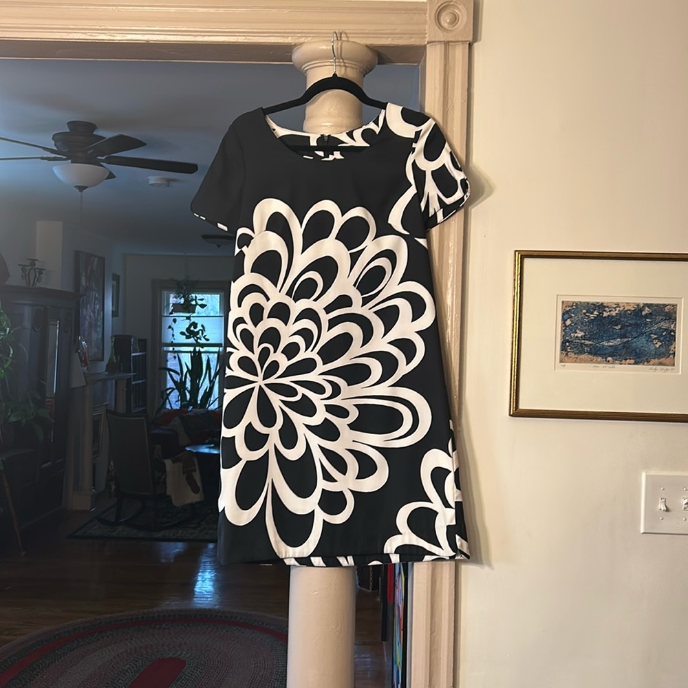 Business tailored print shift dress